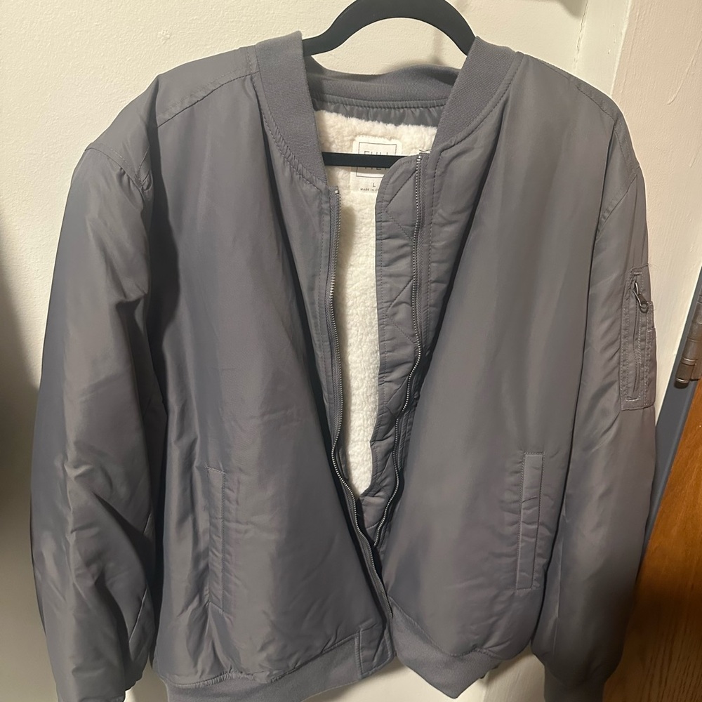 Full Tilt Gray Bomber Jacket